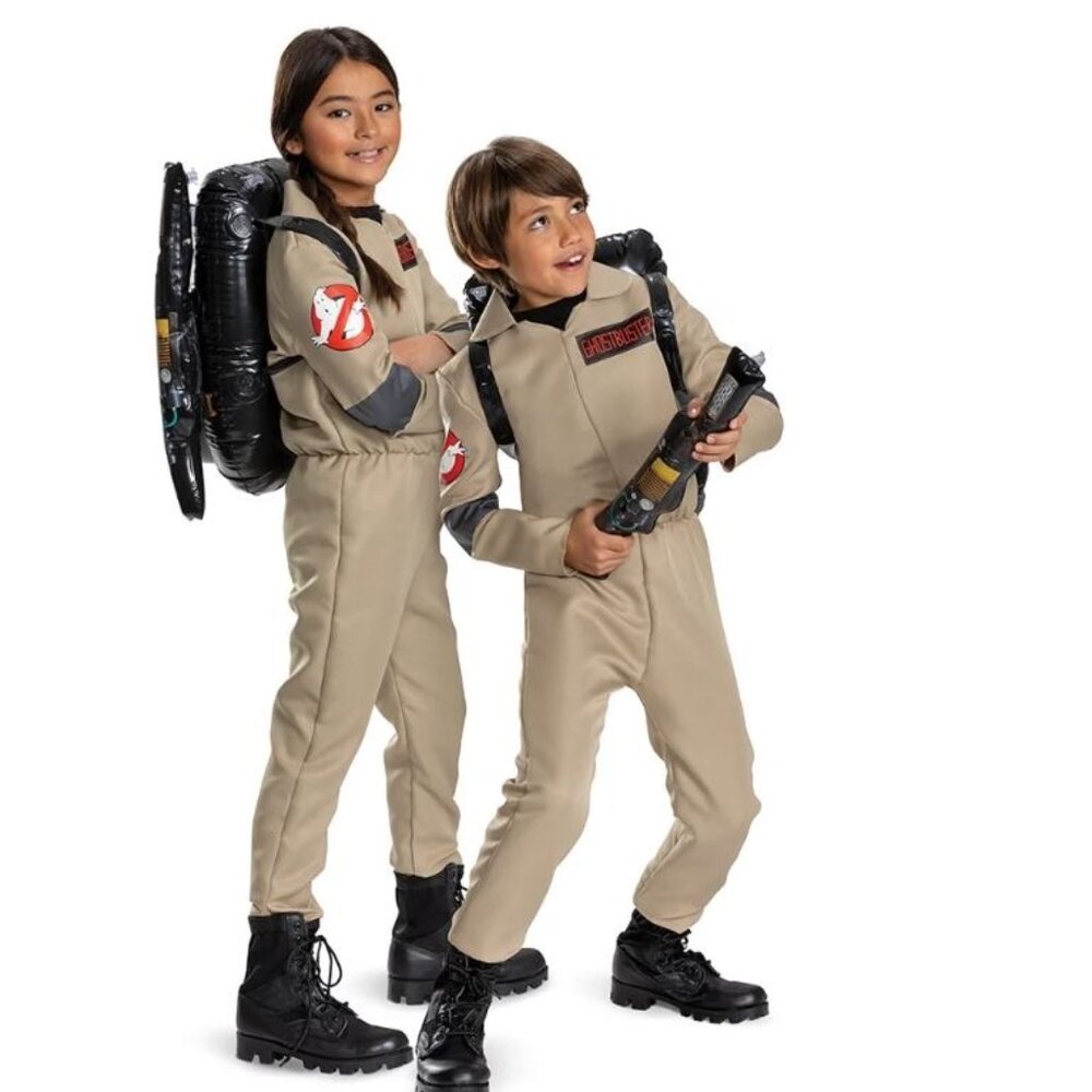 Ghostbusters Halloween Costume 7/8 Frozen Empire Jumpsuit, Backpack 3 pc Unisex